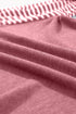 Contrast Print Striped Raglan Crew Neck Loose Long Sleeve Top
